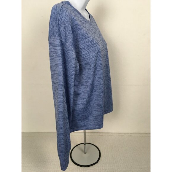 Xersion Womens Top Size 3XL Quick-Dri Blue Long Sleeve Thumb Holes Long Back - Picture 3 of 12
